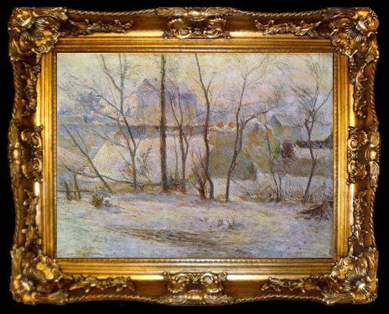 framed  Paul Gauguin Garten im Schnee, ta009-2